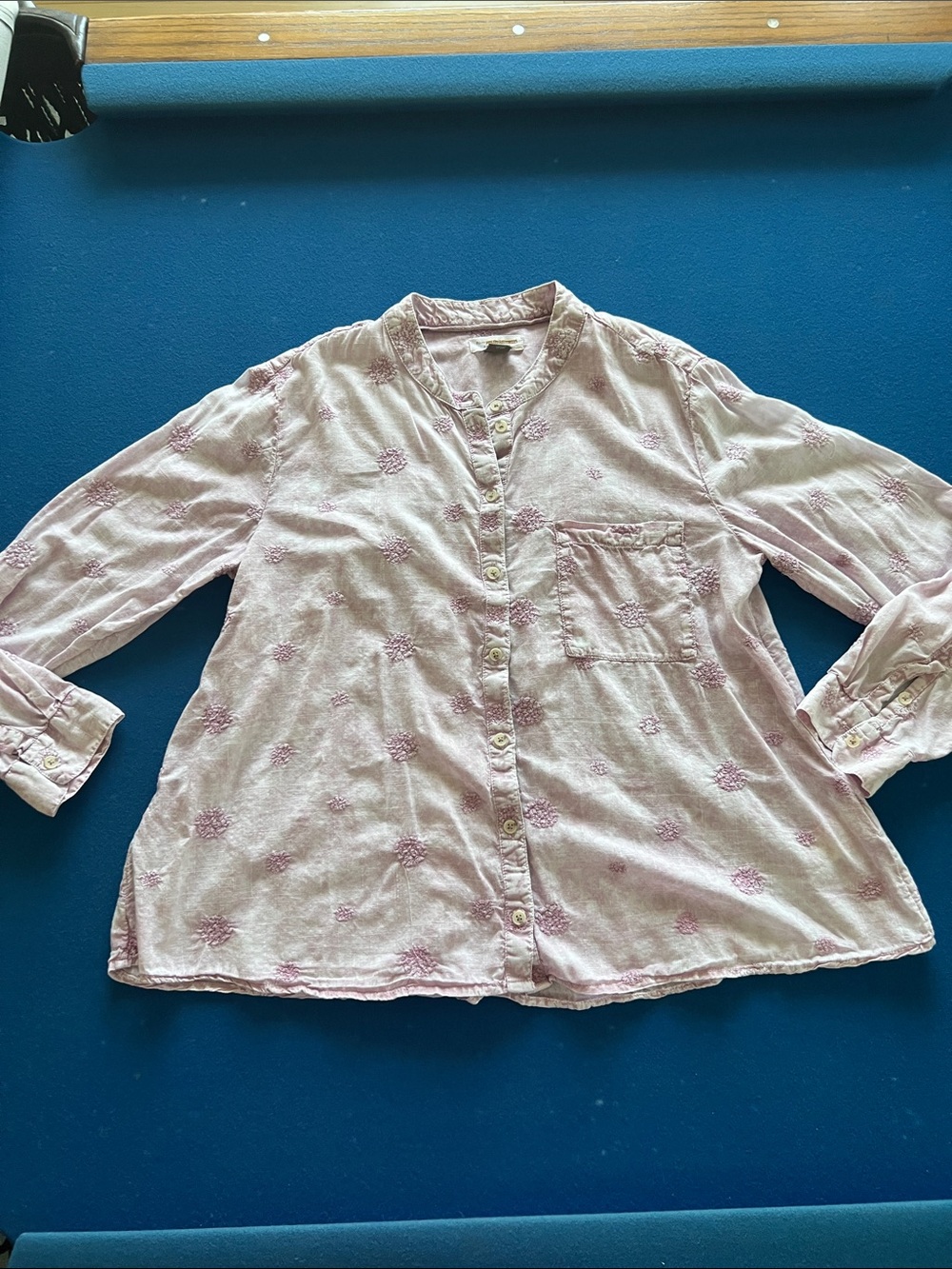 Pilcro Pale Pink Embroidered Button-Front Kids Shirt